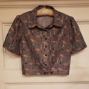 Royal Monk Black & White Women's Blouse Size S